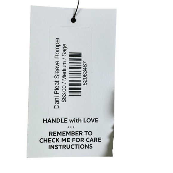 Molly Green Dani Pleat Sleeve Romper Size Medium Green - Picture 6 of 13